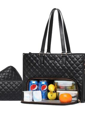 Lunch Tote bag for Women,15.6 Inch Laptop Work Bag, office 3PCS Sets